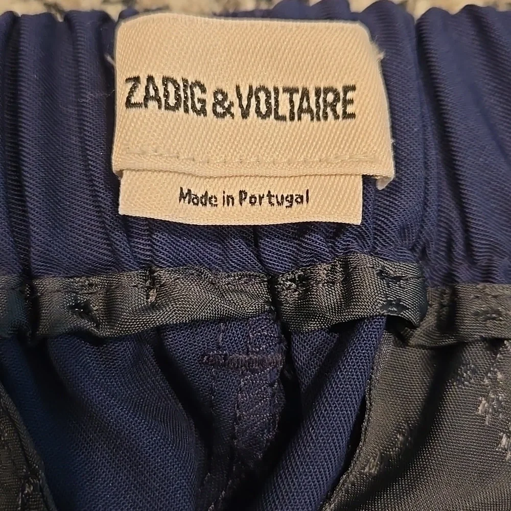 ZADIG & VOLTAIRE POMELO NAVY WOOL DRESS SLACKS. SIZE 40=LARGE. - Picture 3 of 13